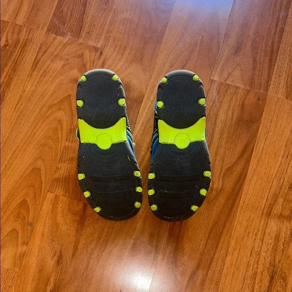 Wonder Nation Black and Neon Green Kids' Sneakers